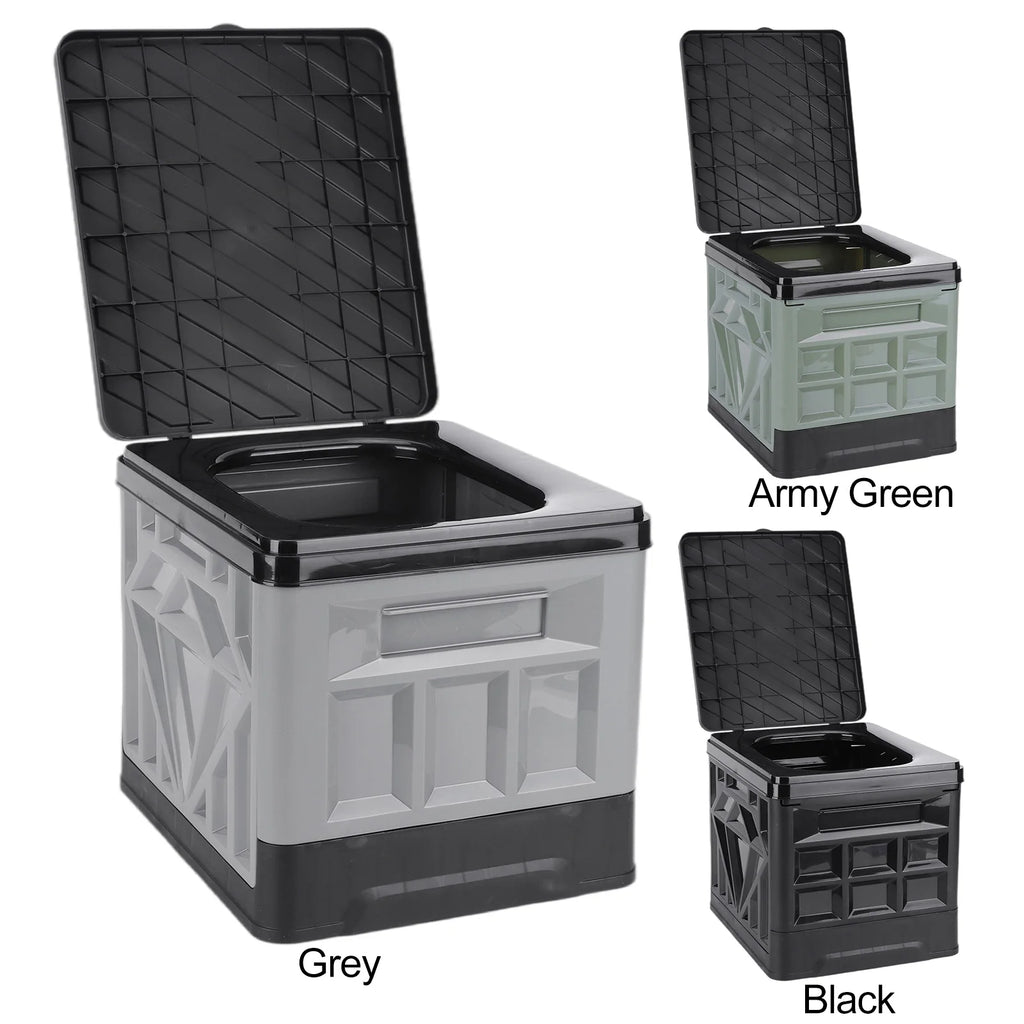 Folding Collapsible Toilet for Adults & Kids Emergency Toilet with Lid & Reusable for Camping Travel Outdoor Car RV & Emergency Qme