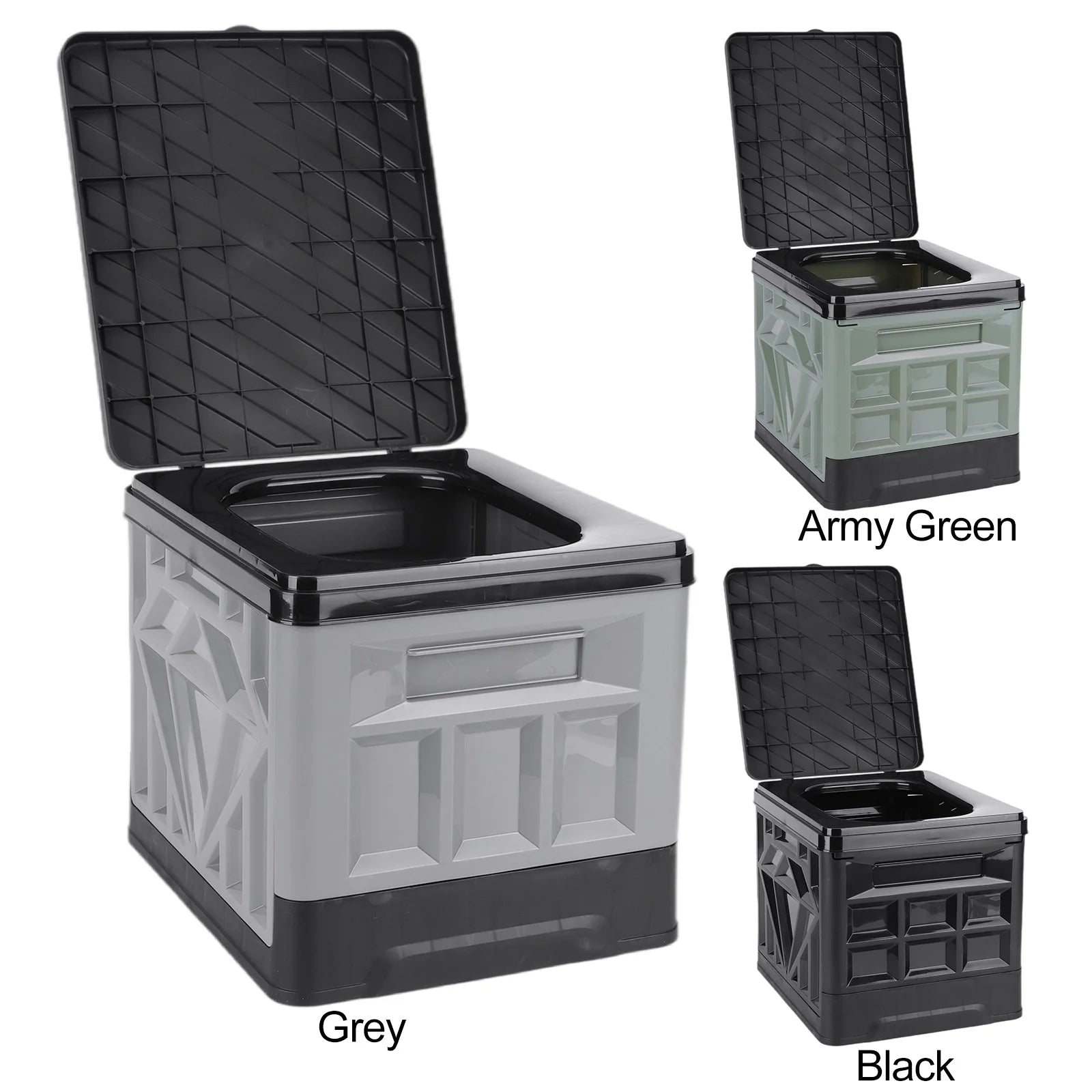 Folding Collapsible Toilet for Adults & Kids Emergency Toilet with Lid & Reusable for Camping Travel Outdoor Car RV & Emergency Qme