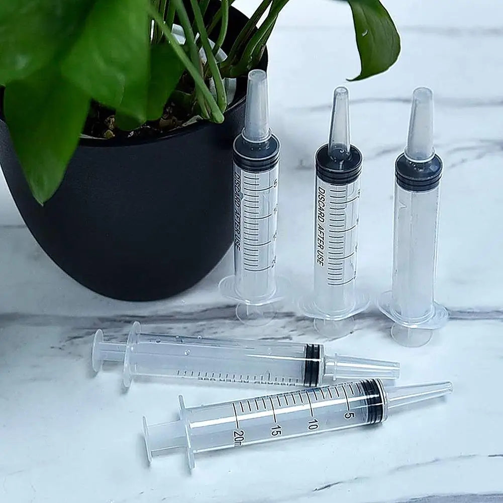 20ml Measuring Syringe Glue Filling Plastic Syringe Nutrient Sterile Without Needle Watering Refilling for Animal Food Feeding Qme