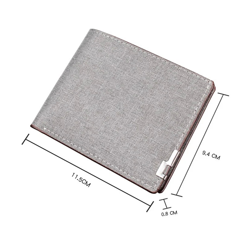Denim Leather Storage Wallet Men Multi-functional Money Clip Simplified Coin Purse Large-capacity Multi-layer Storage Bags Qme