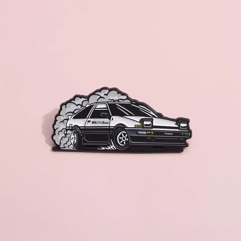 Trendy Cool Car Brooch Enamel Pins Japanese Anime Inspired Cartoon Brooches Lapel Metal Badge Clothes Jewelry Accessories Gift Qme