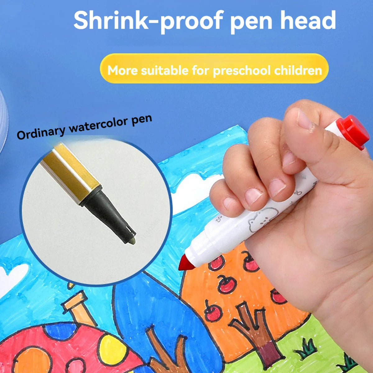 12/18/24 Pcs/set Color Washable Children Watercolor Brushes Marker Pen Tapered Tip Kawaii Drawing Stationery Qme