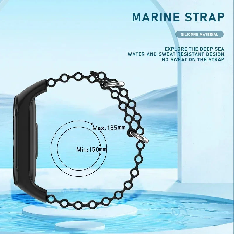 Strap For Xiaomi Mi Band 7 6 5 4 3 Smart Bracelet Sport Wrist Replacement Soft Silicone Ocean Strap For Mi band 5 7 Wristban Qme