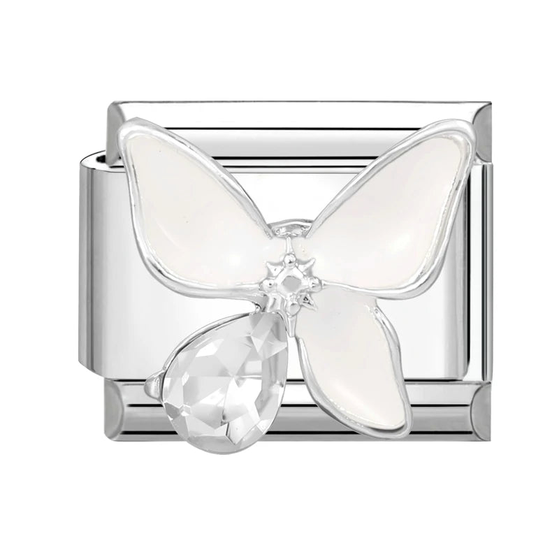 Shiny Zircon Heart Bow Butterfly Bouquet Star Italian Charm Links Fit