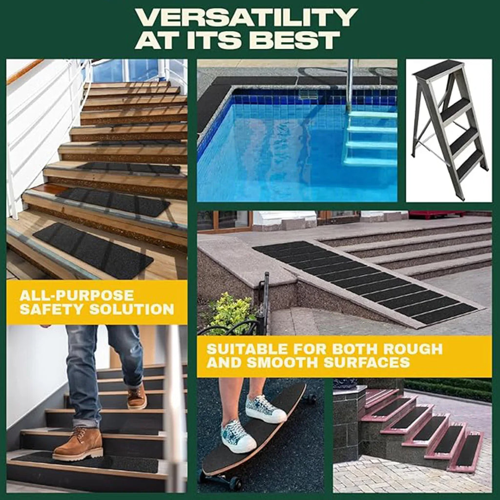Heavy-Duty Super-Grip Non-Slip Stair Treads PEVA Anti-Slip Stair Treads for Enhanced Safety - Wear-Resistant Outdoor Step Tape Qme