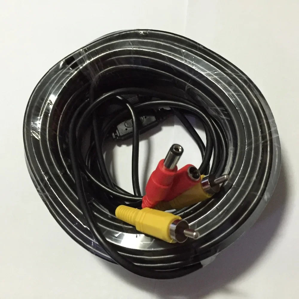 10m 15m 20m Video Power 5m RCA Cable For AHD 1080P CCTV Security Cameras 16ft DC 2.1 Cable Single RCA AHD DVR Systems Qme