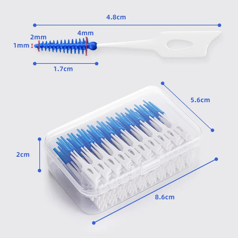 150 Interdental Silicone Brushes Dental Toothpicks Brush Between Qme