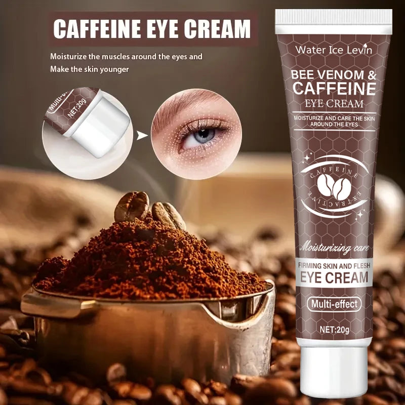 Natural Caffeine Intensive Moisturizing and Firming Eye Cream 20g, for Puffiness and Dark Circles Use It to Lift the Eye Area, Reduce Wrinkles and Signs of Aging, and Achieve a Light Beige, Relaxed Look. Qme