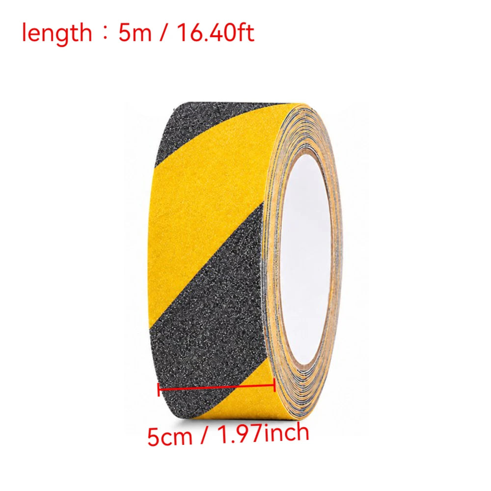 Anti Slip Adhesive Tape Non Skid Traction Strip for Bathroom Bathtub Edge Shower Floor Tile Kitchen Stair Treads Qme Black Yellow 5cm