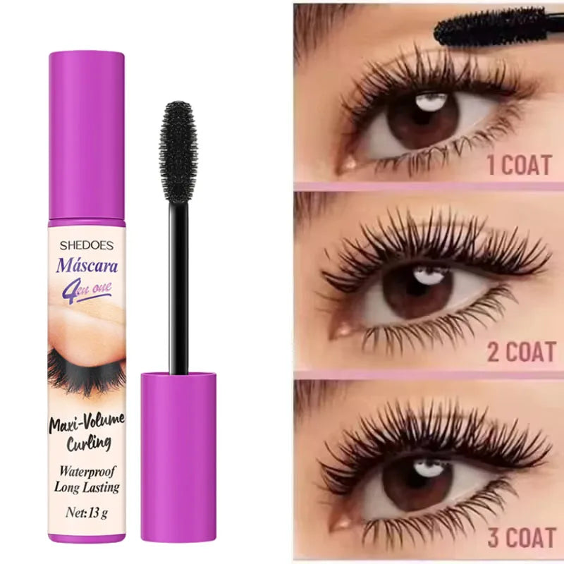 Waterproof Mascara Lengthening Eyelashes Women's Make-up Waterproof Mascara Black Silk Fibre Mascara Korean Cosmetics New Qme