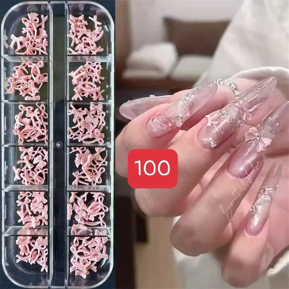 12-compartment Burgundy Bow Nail Art Year's Christmas Wreath Qme Beige