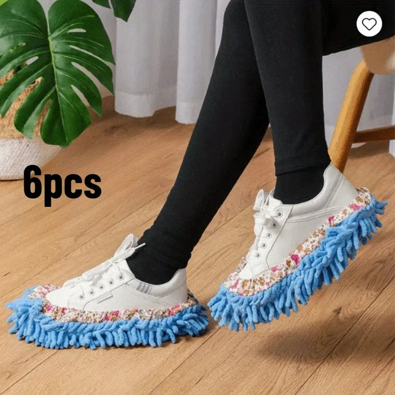 6pcs Household Kitchen Slippers, Multifunctional Floor Dusting Slippers, Microfiber Cleaning Shoes For Household Floor Cleaning Qme