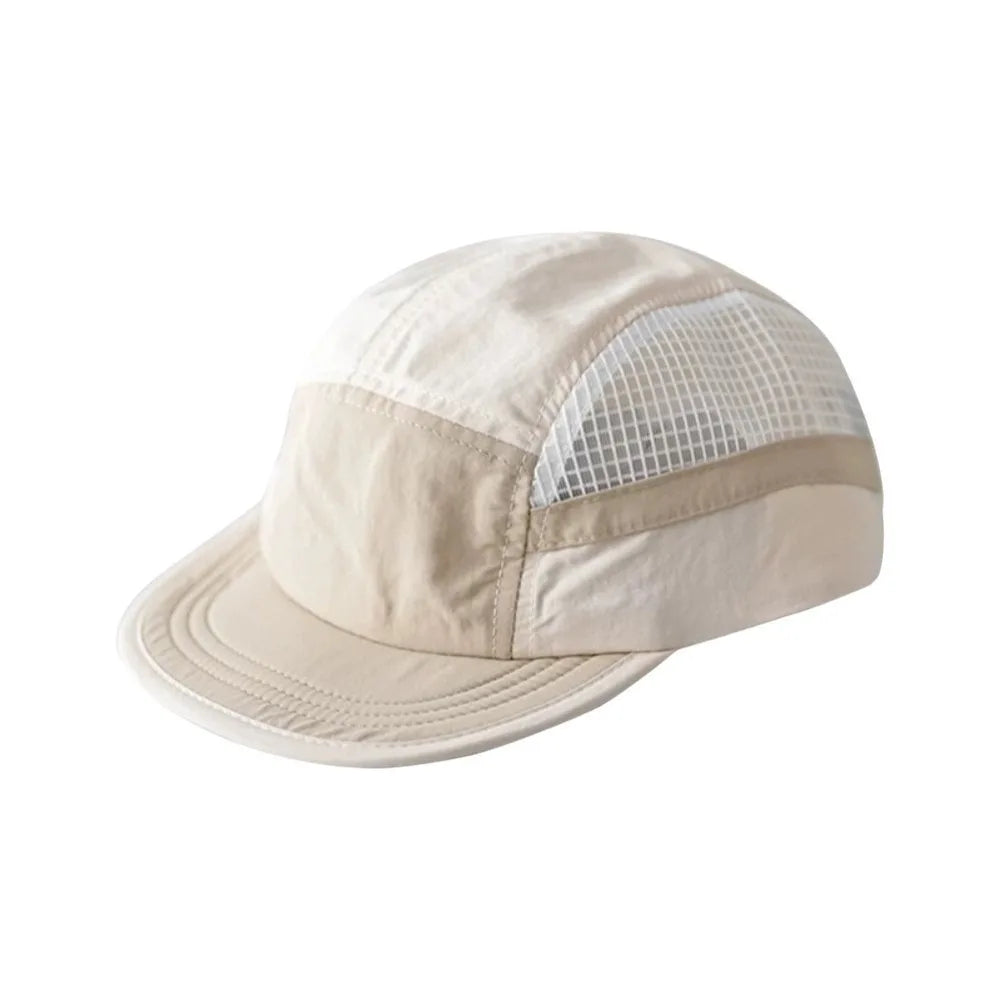 Casual Matching Baseball Cap Quick-drying Flat-brimmed Men's Summer Qme Khaki White