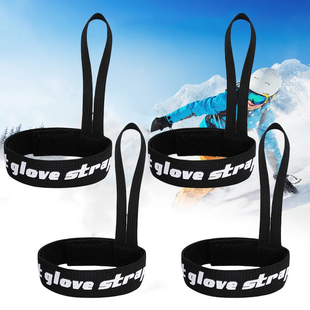 4 Pcs Glove Wrist Strap Anti-Lost Glove Safety Strap Elastic Ski Glove Leash Holder for Camping Skiing Outdoor Activities Qme