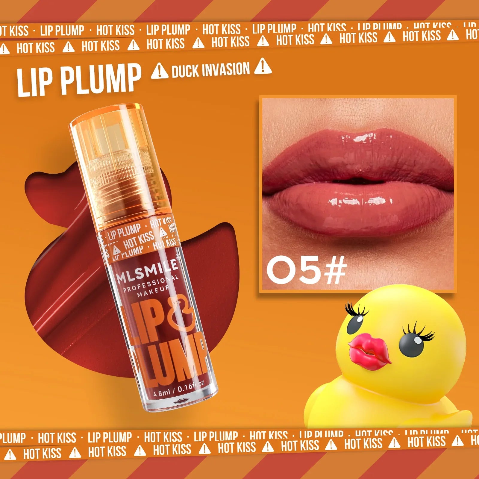 MLSMILE Duck Lip Plump Oil Moisturizing Gloss Mirror Water Nature Qme 05