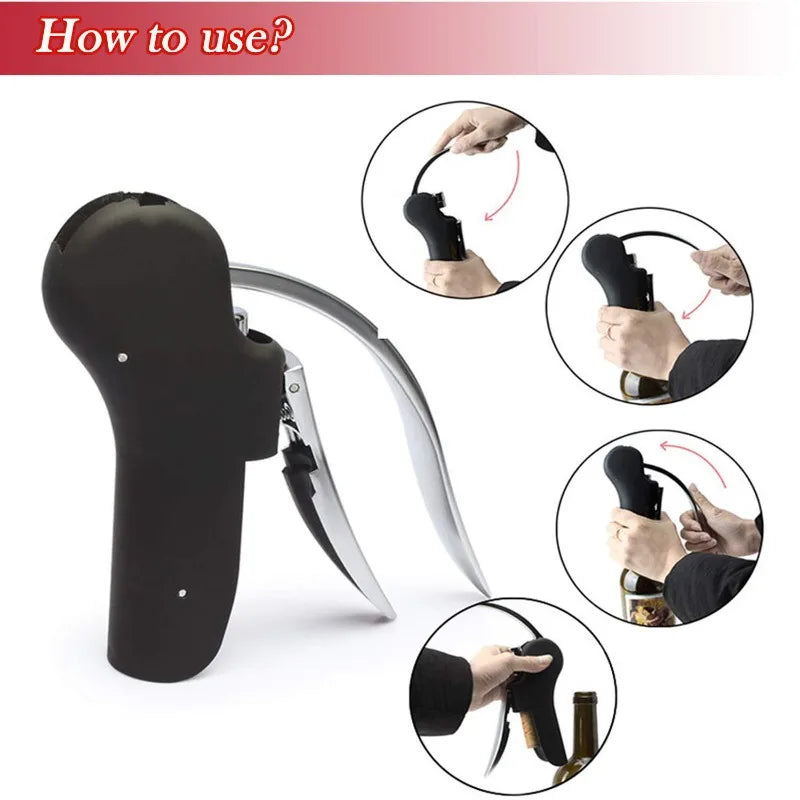 Zinc Alloy Goose Wine Opener Fast Cork Removal Tool Red Portable Easy Qme