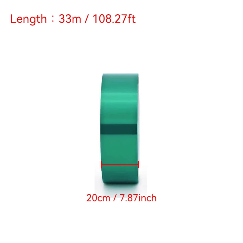 33m High Temperature PET Tape Green Heat Resistant Masking Tape For PCB Electroplating Powder Coating Soldering Protection Qme 20mmX33m 1pc