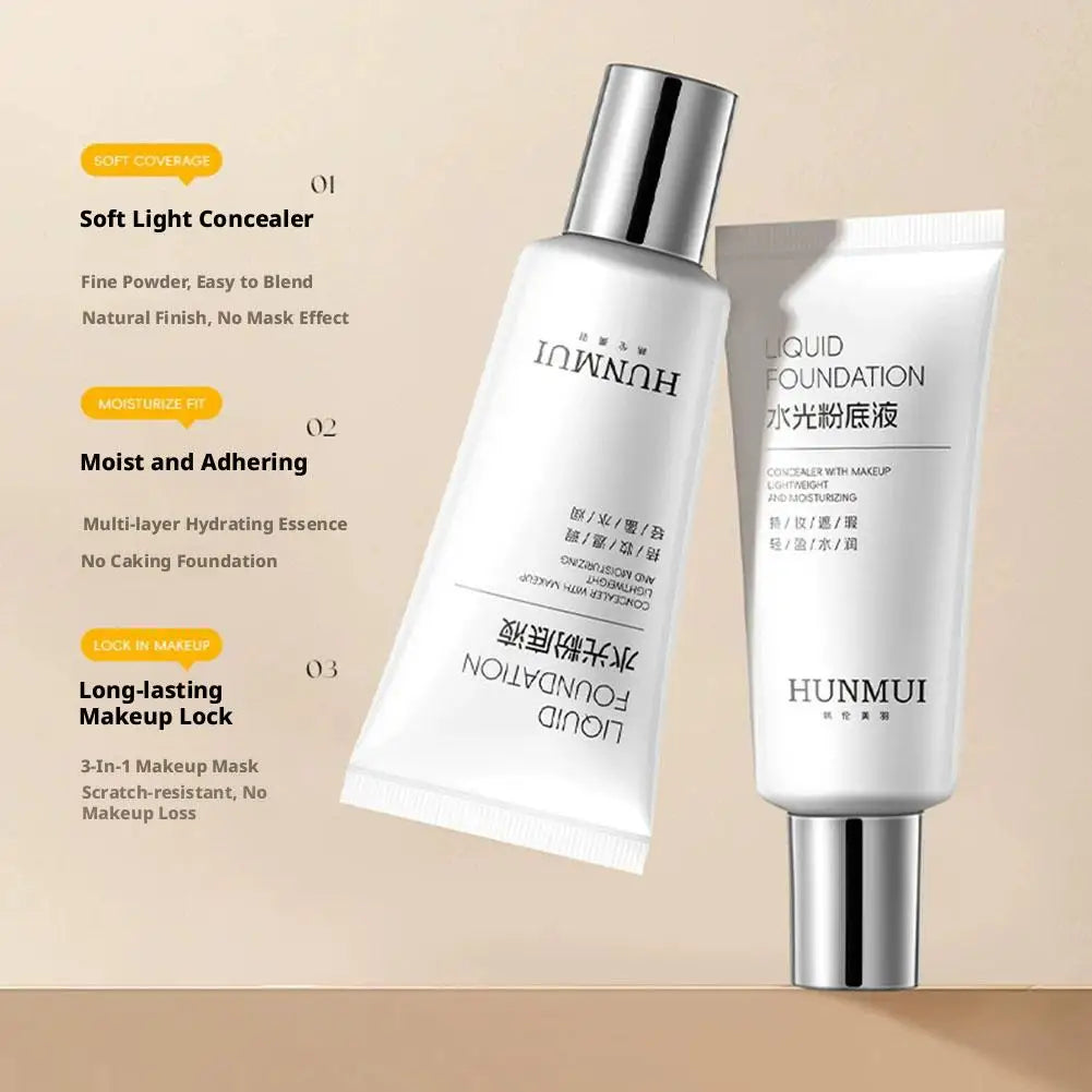 Coverage Liquid Foundation Makeup Super-blendable Moisturizing Gentle Qme