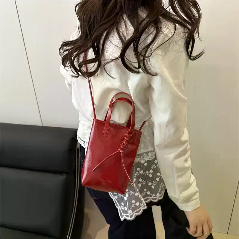 PU Leather Mini Crossbody Bag For Women Korean Fashion Luxury Shoulder Bags Female Simple Retro Handbags And Purses Qme