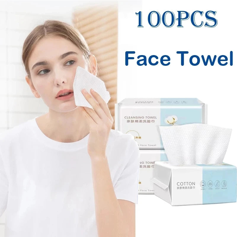 Natural Disposable Face Towel Travel Facial Cleansing Wet Dry Makeup Qme