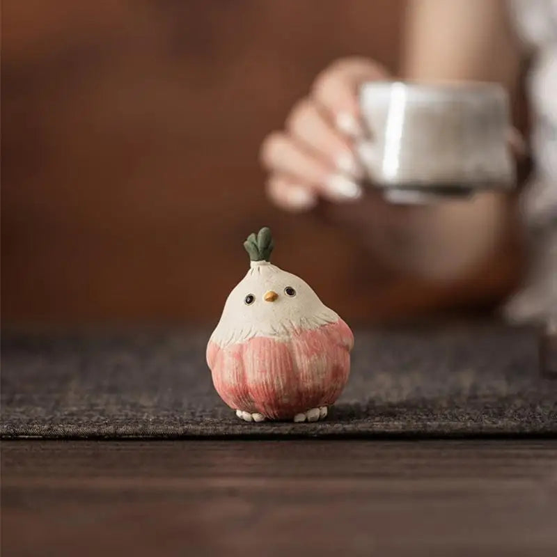Home Decor Office Desktop Decoration Idea Festive Garlic Bird Tea Pet Qme