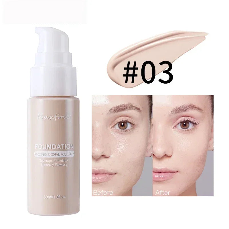 Matte Liquid Foundation Effective Concealer Waterproof Sweat-resistant Makeup Professional Light Thin Delicate Foundation Qme 03
