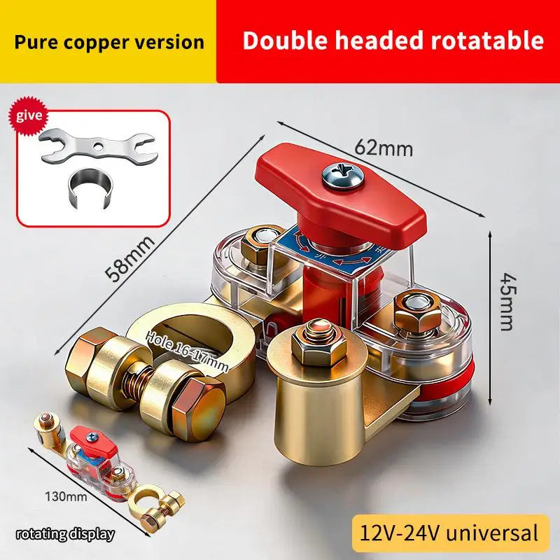 12V-24V Car Battery Disconnect Switch Bidirectional Joint Can Rotate Qme 3