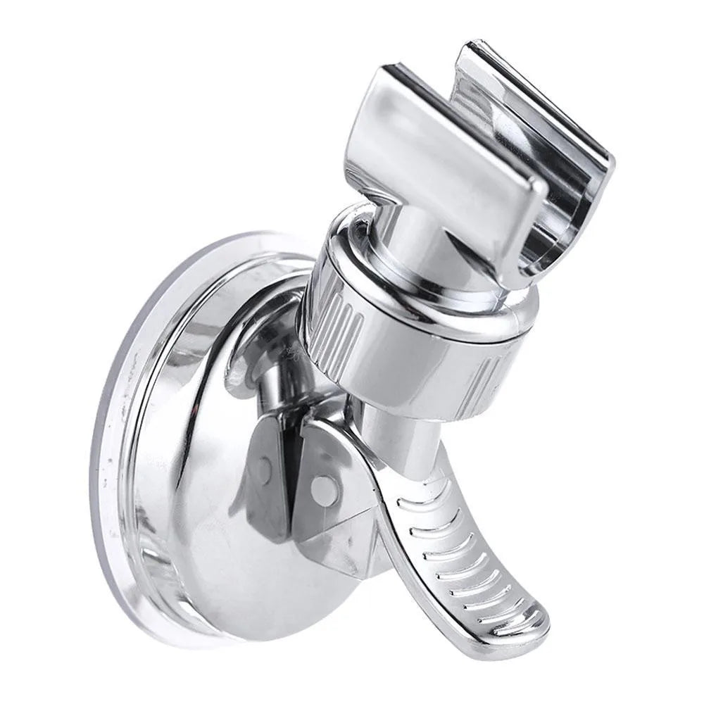 Shower Head Holder Bathroom Strong Vacuum Suction Cup Wall Mount Holder Adjustable Hand Shower head Bracket Bathroom Accessory Qme silver