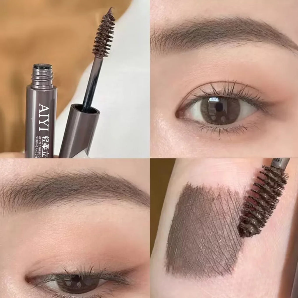 Waterproof Brow Mascara AIYI 3D Volumizing Long Lasting Natural Qme 01 Dark brown