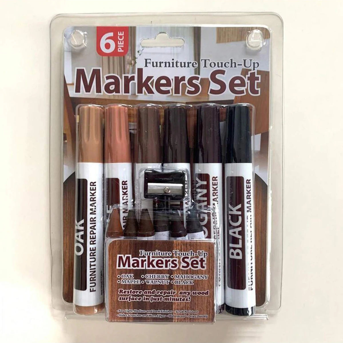 6-21Pcs Furniture Touch Up Kit Markers Markers Crayons Filler Sticks Paint Pen Wooden Damaged Scratch Repair Pens Qme 13 pcs set