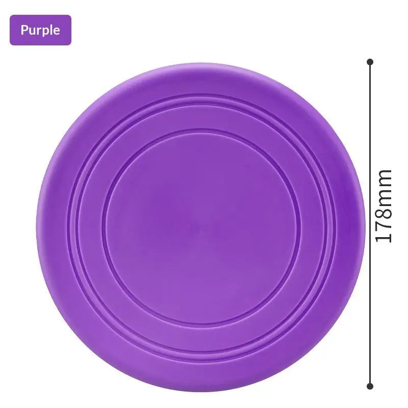Interactive Silicone Flying Saucer Toy Dogs Cats Chew Resistant Disc Qme Purple