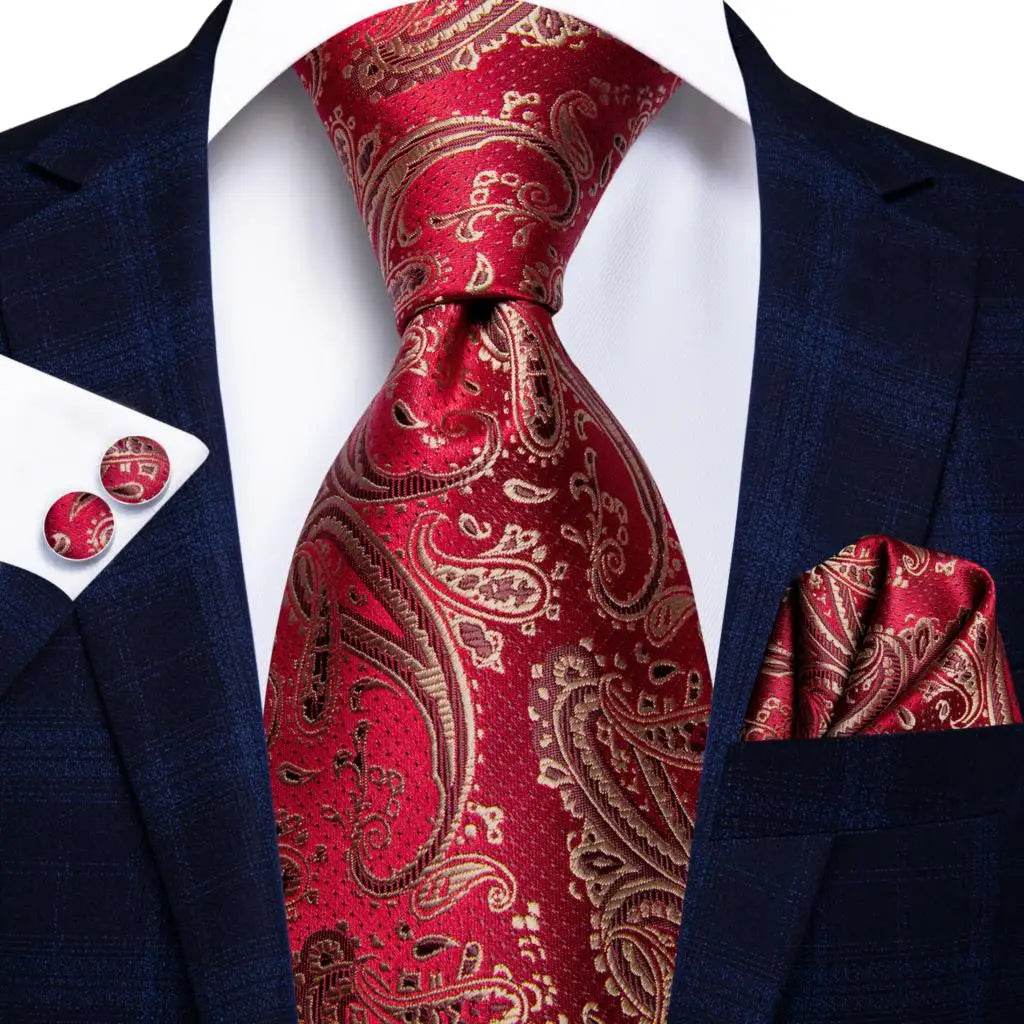 Business Black Solid Paisley Men's Tie Neck Strip Ties Men Formal