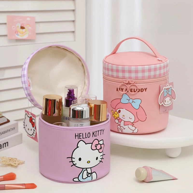 Hello Kitty Kuromi Cute Cartoon-Style Handbag Large-Capacity Portable Travel Toiletry Bag Handheld Organizer Bag Qme