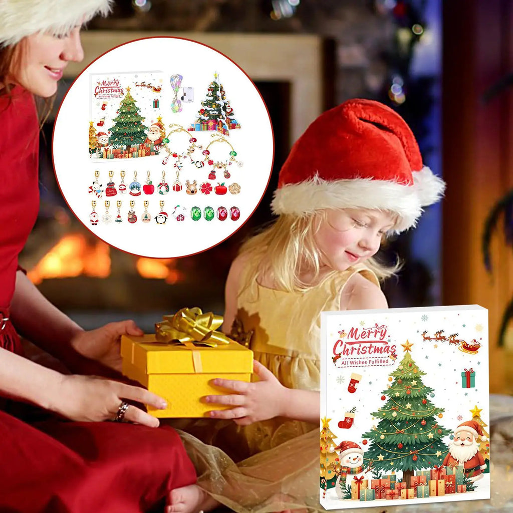 Charm Bracelet Calendar Advent Christmas Bracelets 2025 Girls 24-Days Qme