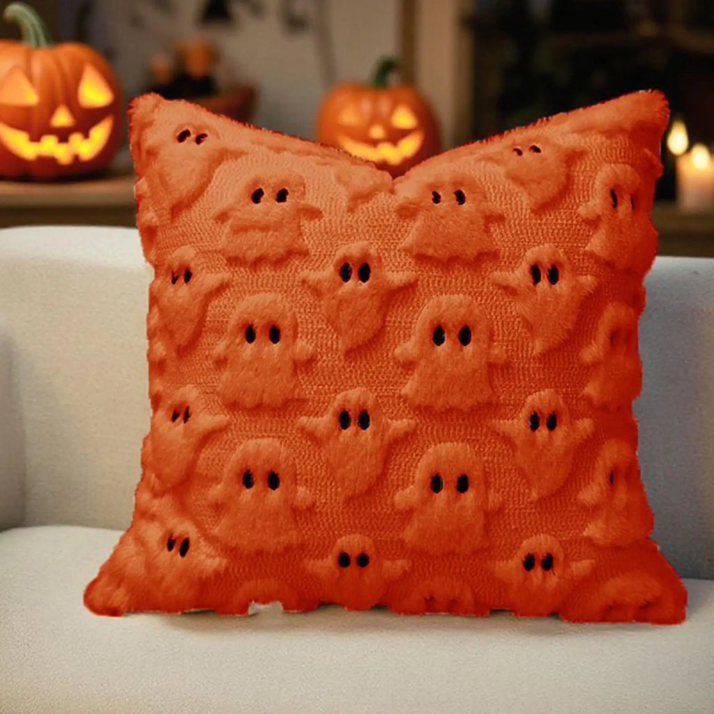 Couch Pillow Covers 18 X 18 Halloween Ghost Pillow Case Decorative Pillowcase Soft for Bedroom Apartment Dorm Room Couch Sofa Qme