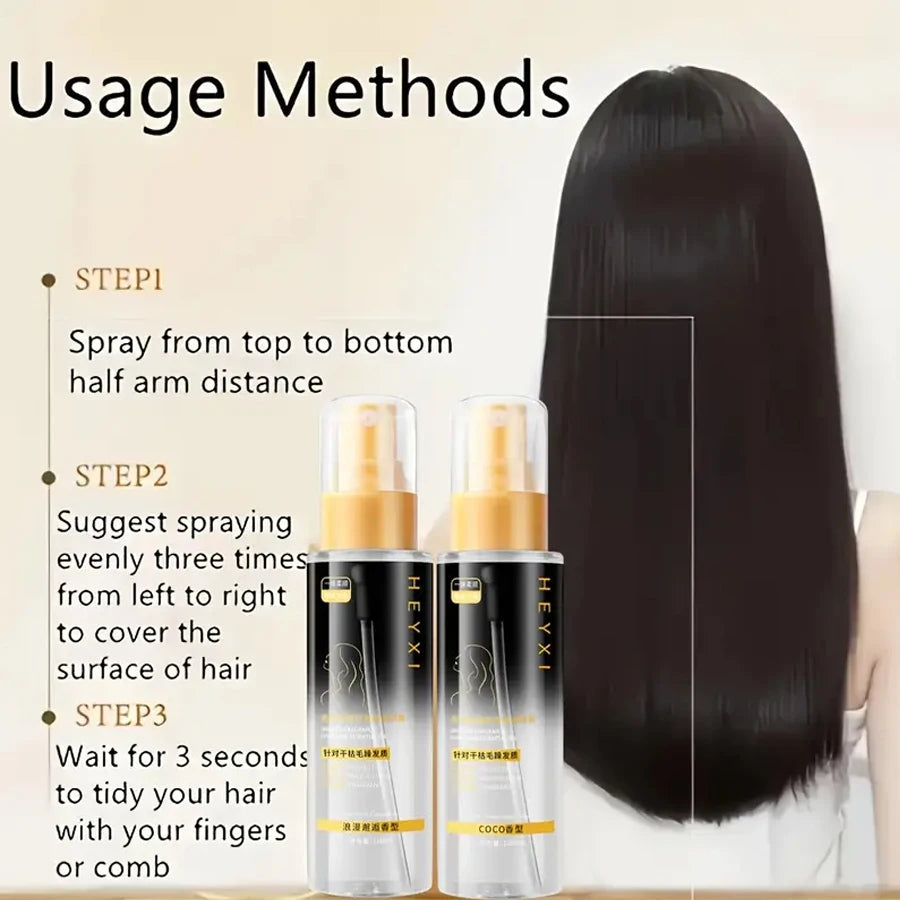 Smooth Hair Care Essential Oil Dry Gently Protect Split Ends Spray Qme