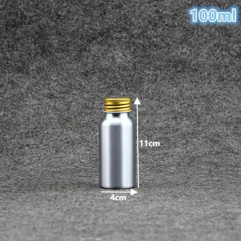 50ml-250ml Gold Aluminum Bottle With Screw Cap Perfume Cosmetic Toner Water Bottle Travel Protable Refillable Bottle Qme 100ml
