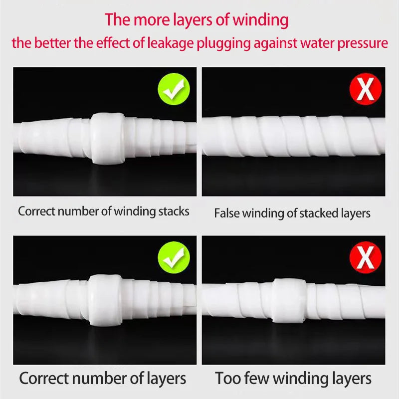 White Self-Adhesive Waterproof Tape With High Pressure Resistance And Strong Leak-stopping And Water-stopping Repair Black 1Roll Qme