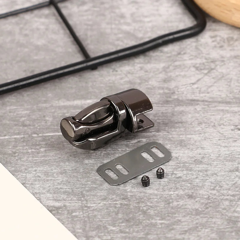 Durable Metal Column Tuck Lock Closure Catch Clasp Buckle Fasteners for Bag Case Handbag Purse Accessories, DIY Wallet Making Qme Black 2pcs