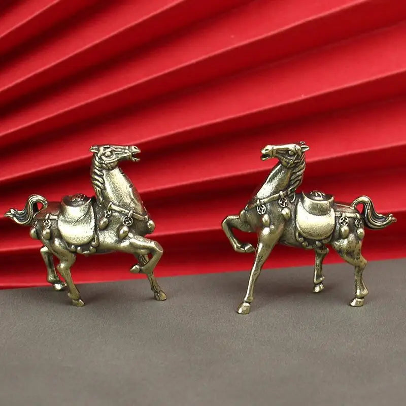 Brass War Horse Small Ornament Home Desktop Decoration Retro Pure Qme