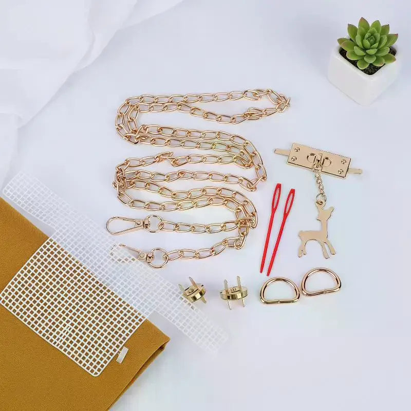 DIY Hand Knitting Crochet Bags Material Cross Mesh Plastic Frame Qme