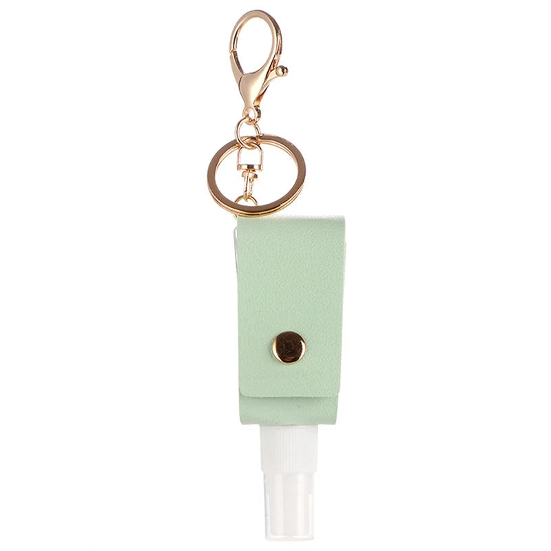 Hand Sanitizer Bottle Mini Hands Hydroalcoholic Gel PU Leather Qme Light green