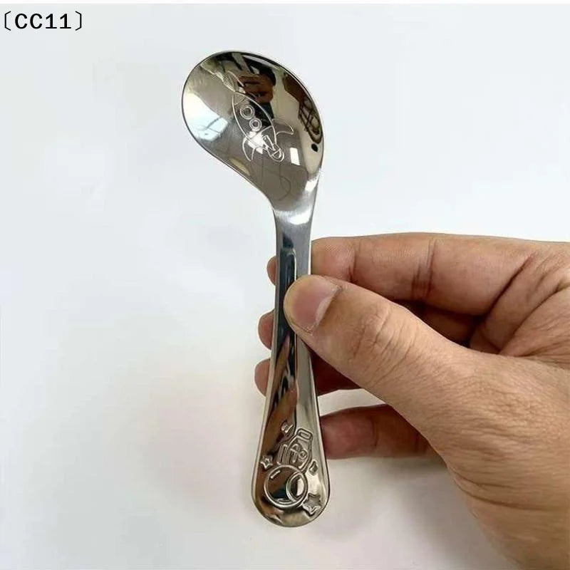 Stainless Steel Round Spoon Net Red Golden Dinner Long Handle Qme