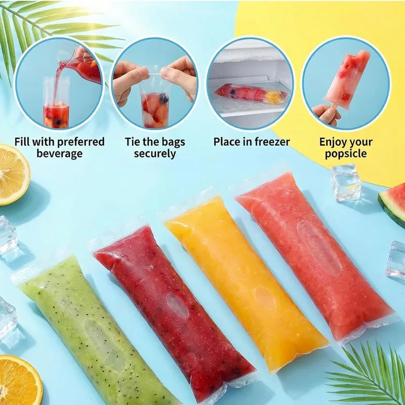 Disposable Ice Pack Grid Disposable Popsicle Mold Bag Self-sealing Ice Tray Bag Ice Cube Bag Box Edible Frozen Ice Cube Qme