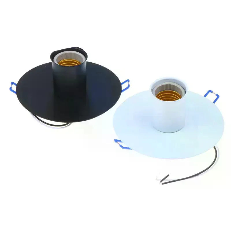 E27 Socket Ceramic Lamp Holder With Metal Cap Spring Bracket E27 Cassette Lamp Base Surface Mounted Embedded Spring Lamp Holder Qme