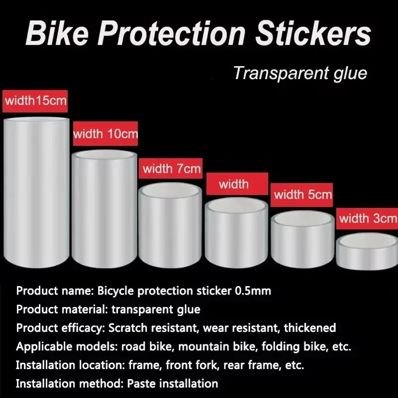 1PCS Bicycle Stickers Tape 3M 5M 7M 10M Bike Frame Protector Cycling Tape Film Invisible Scratch Resistant Riding Decoration Qme