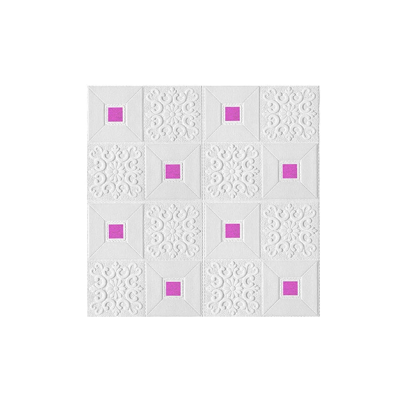 Waterproof Self Adhesive Foam 3D Tile Brick Wallpaper 1-10Pcs 70cmx70cm Wall Sticker Bedroom Apartment Indoor Wall Art Decor Qme 10pcs 35cmx35m Purple