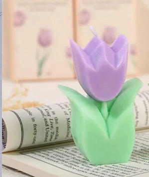 Colorful Tulip Scented Candle Suitable Valentine's Day Gifts Home Qme purple
