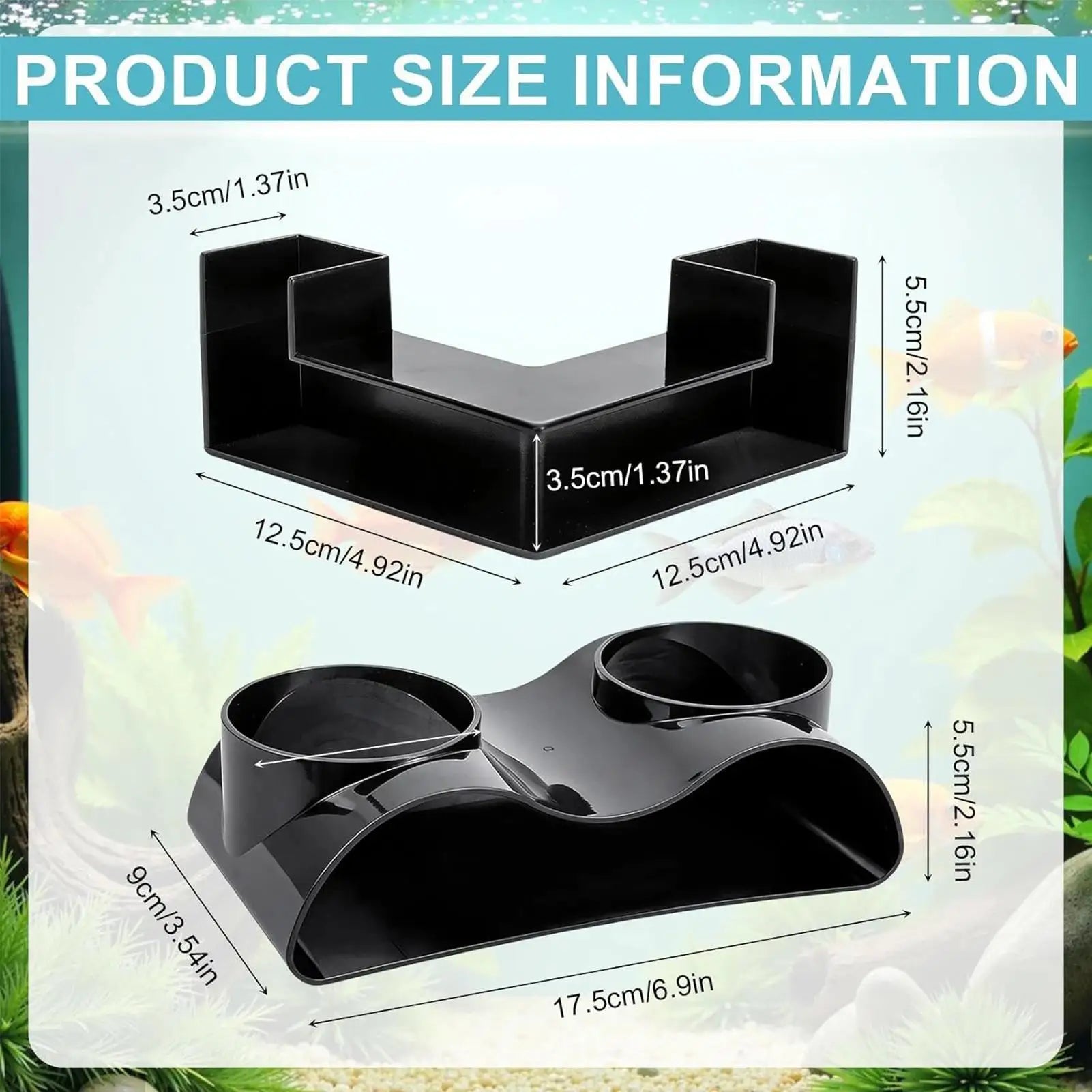 Fish Tunnel 2 Pieces L-Shaped 360 Viewing Corner Decor Aquarium Underground Cave Betta Tunnel For Betta Corydora Catfish Kuhli Qme