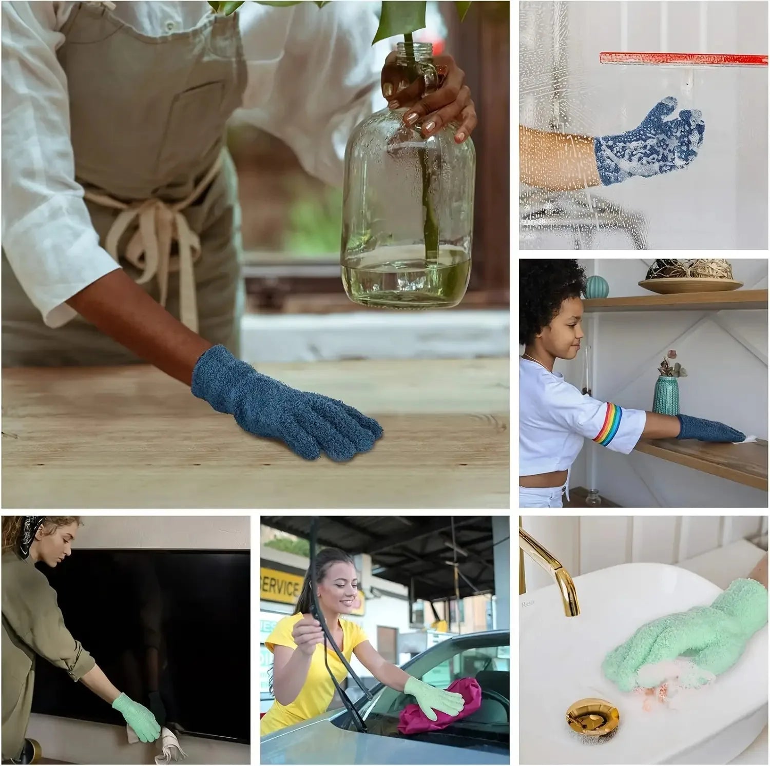 Ultra-Fine Microfiber Dusting Gloves- Elastic And Breathable, Easily Cleans Dust from Cars, Boats, Rvs, And Plant Surfaces Qme